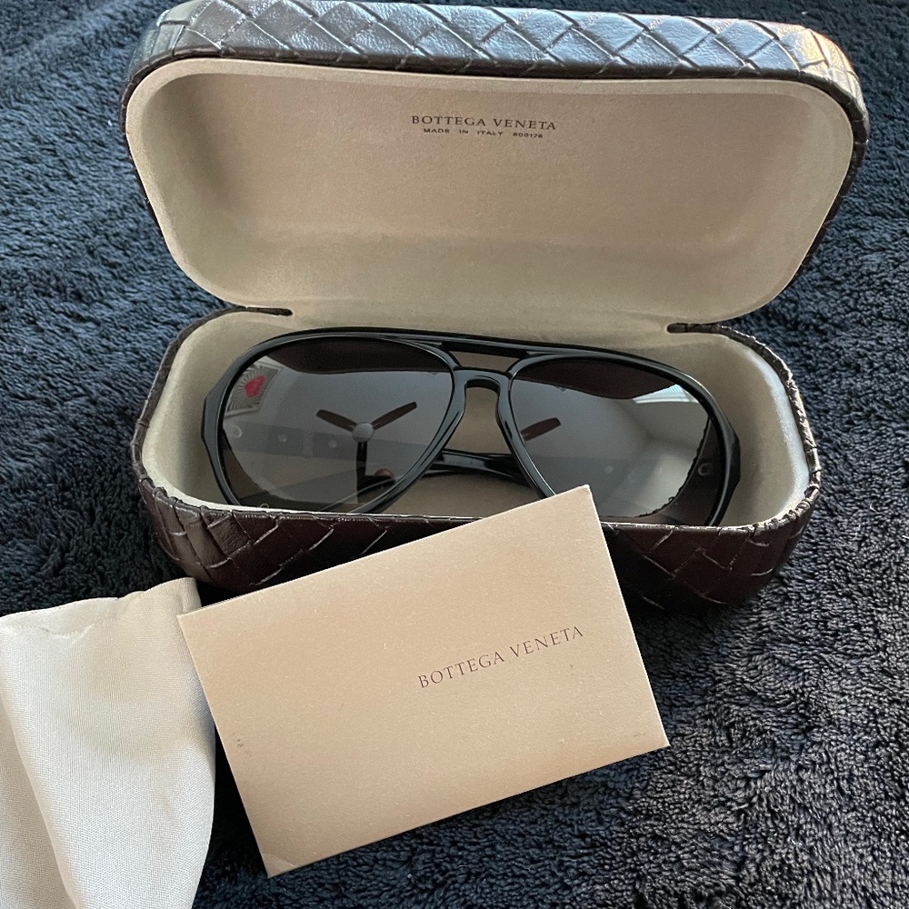 Bottega Veneta Black Aviator Sunglasses